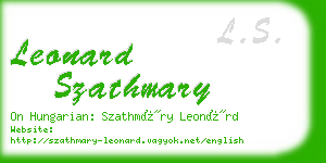 leonard szathmary business card
